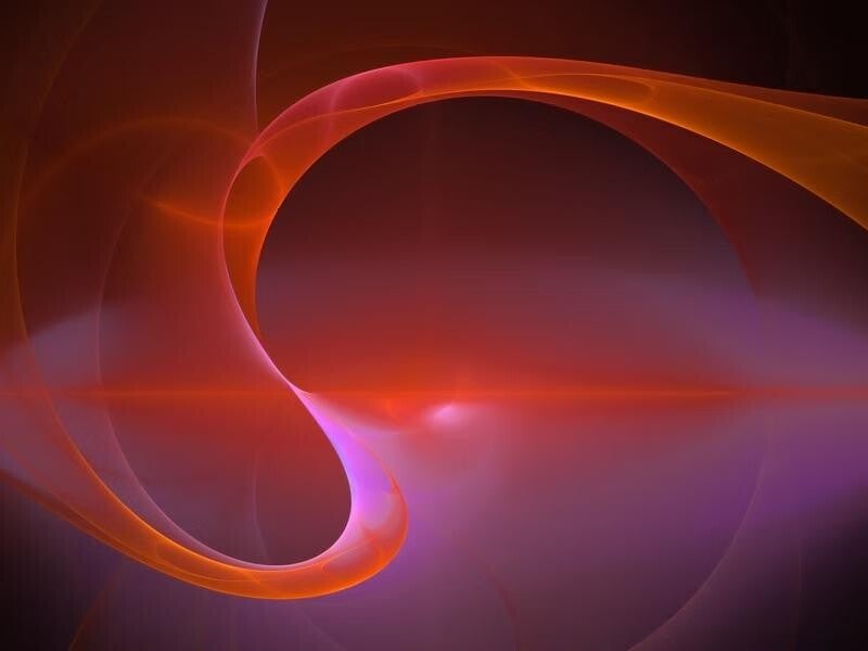 Abstrakte Grafik mit geschwungenen Linien in Rot- und Violetttönen, die einen sanften Übergang zwischen den Farben zeigt, Kontext Blog Jenseitskontakte Jana Lorenz.