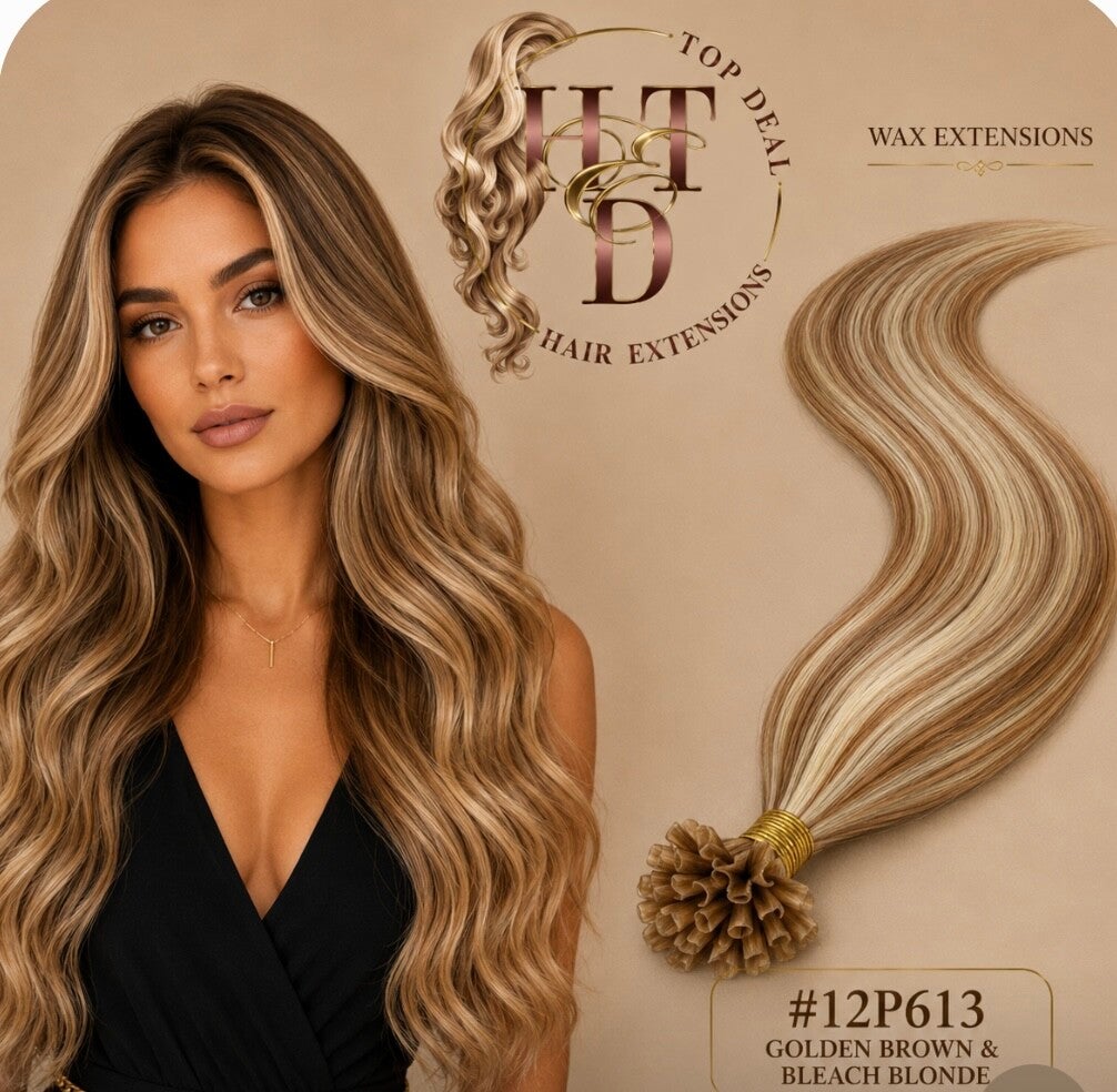 Wax Extensions (#12P613 Golden Brown & Bleach Blonde)