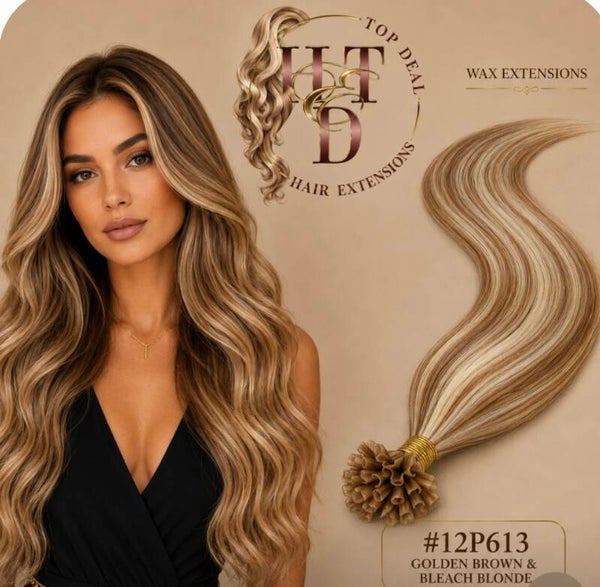 Wax Extensions (#12P613 Golden Brown & Bleach Blonde)