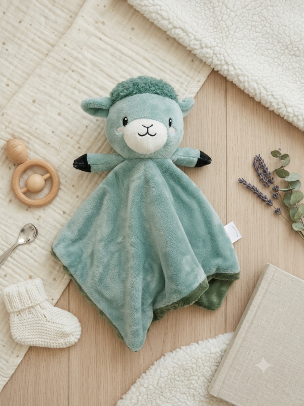 Doudou Mouton vert