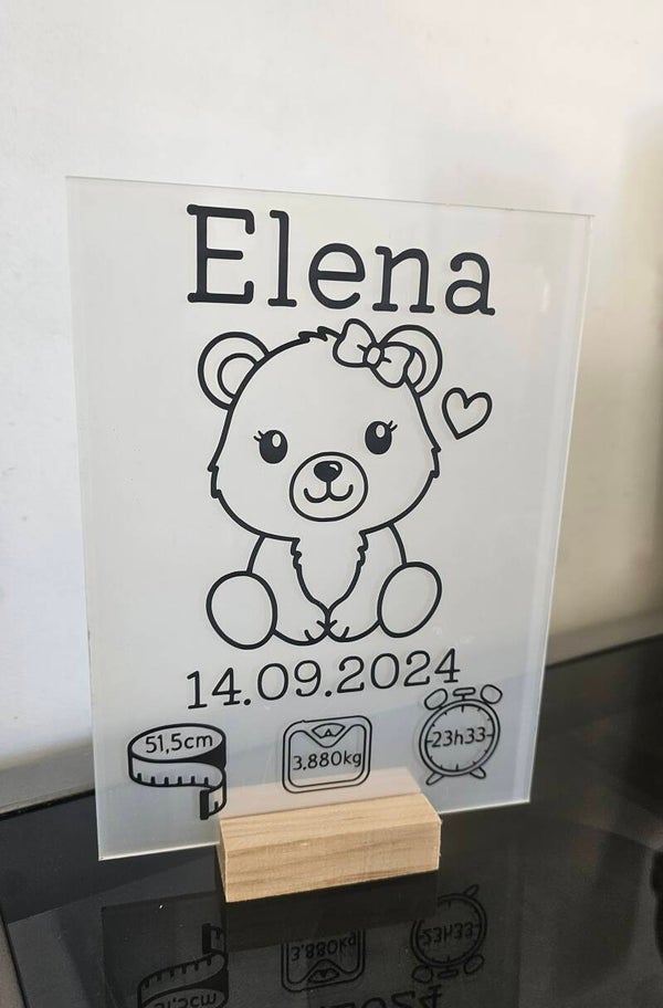 Plaqué personnalisé ours fille
