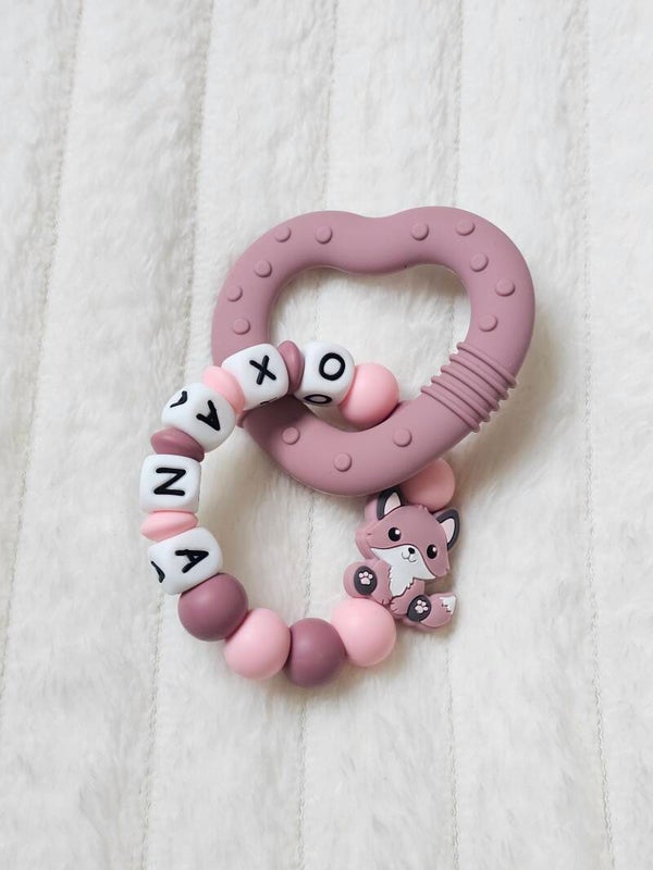 Anneau de dentition renard / anneau coeur