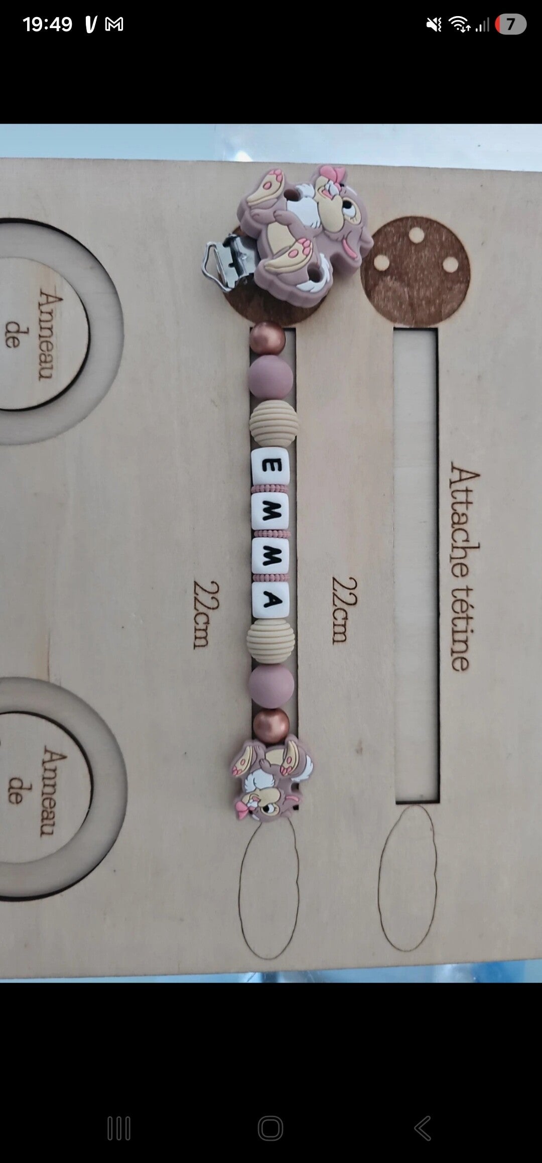 Attache tétine Miss Bunny