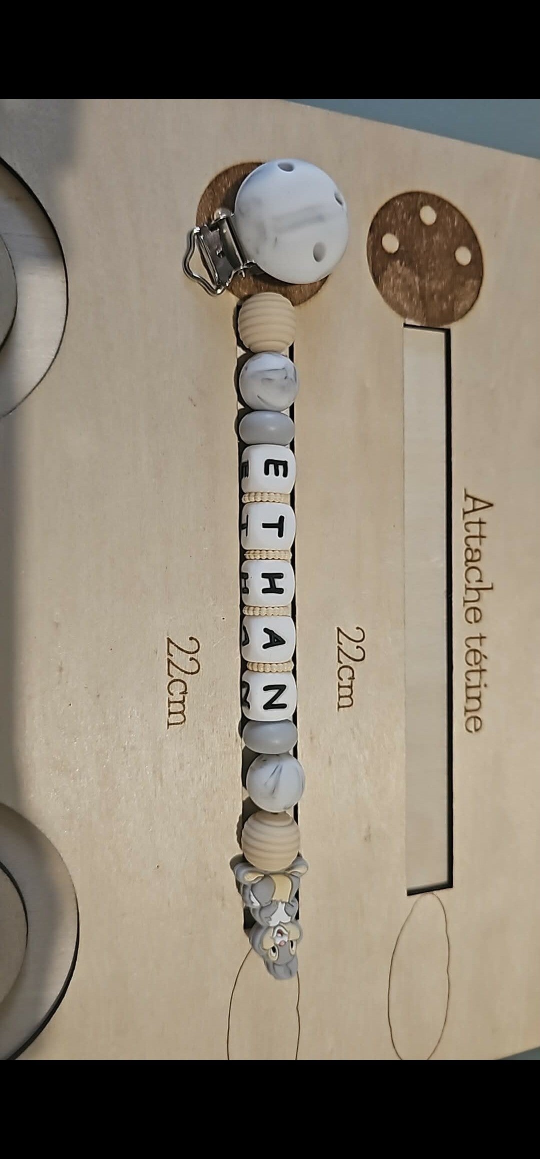 Attache tétine lapin