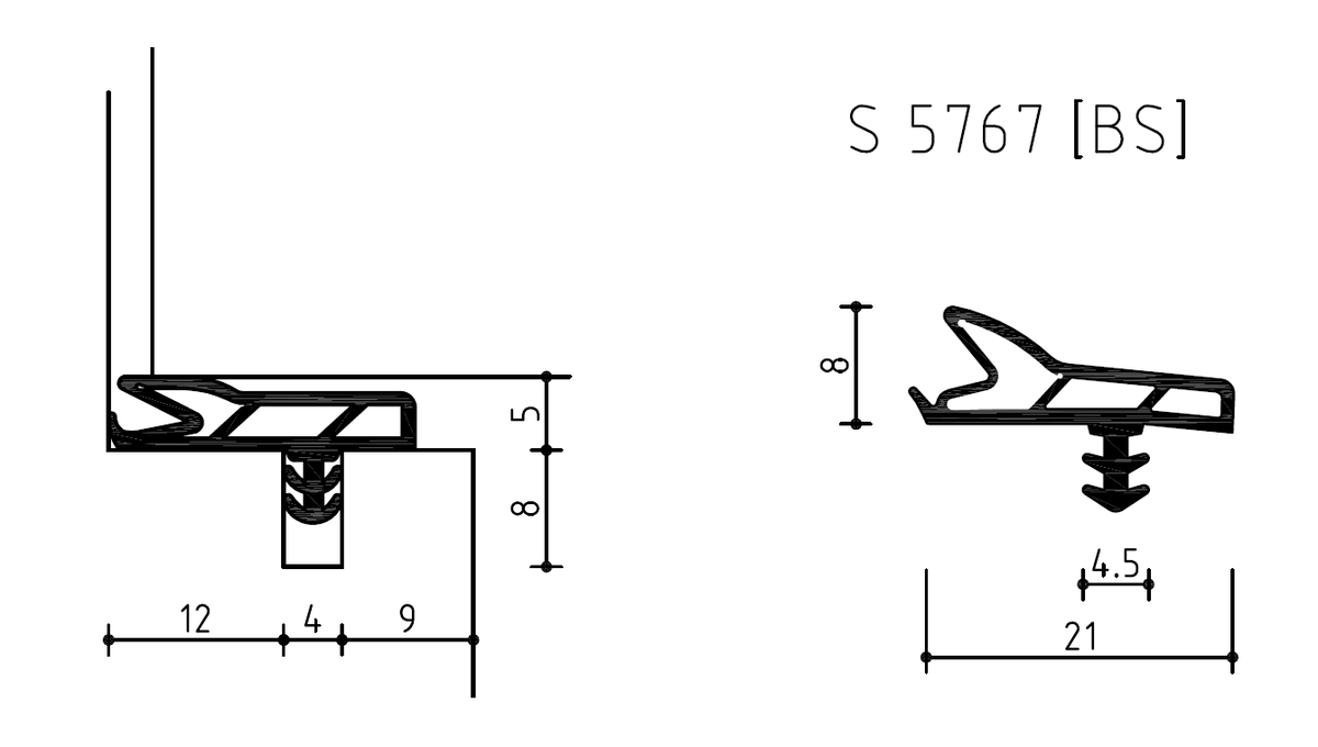 S 5767 [BS] / Overzicht dichtingen / Producten | DEVENTER Profielen