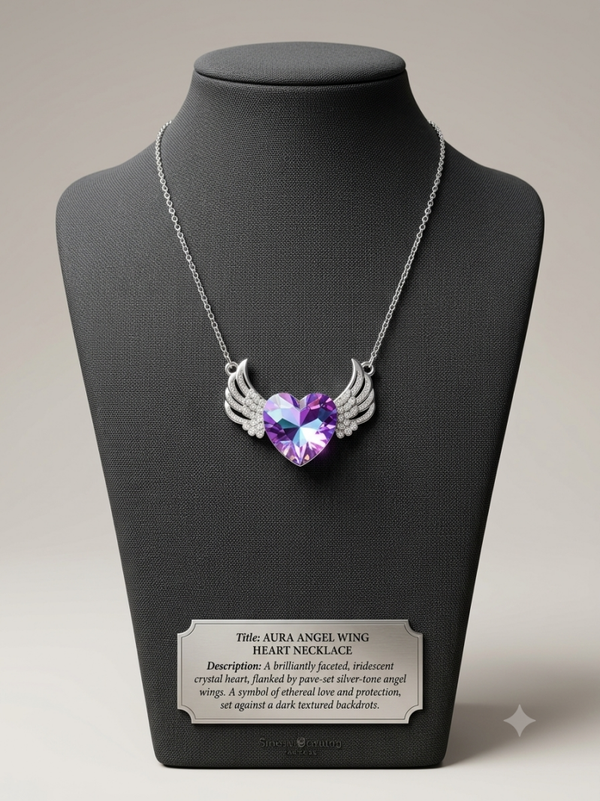 Aura Angel Wing Heart Necklace