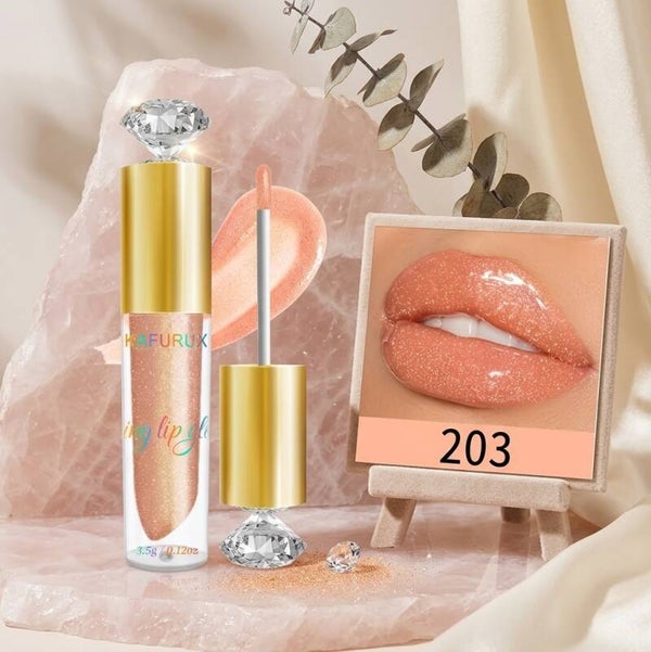 KAFURUX Diamond Cap Shining Lip Gloss – Shade 203 (3.5g / 0.12 oz)