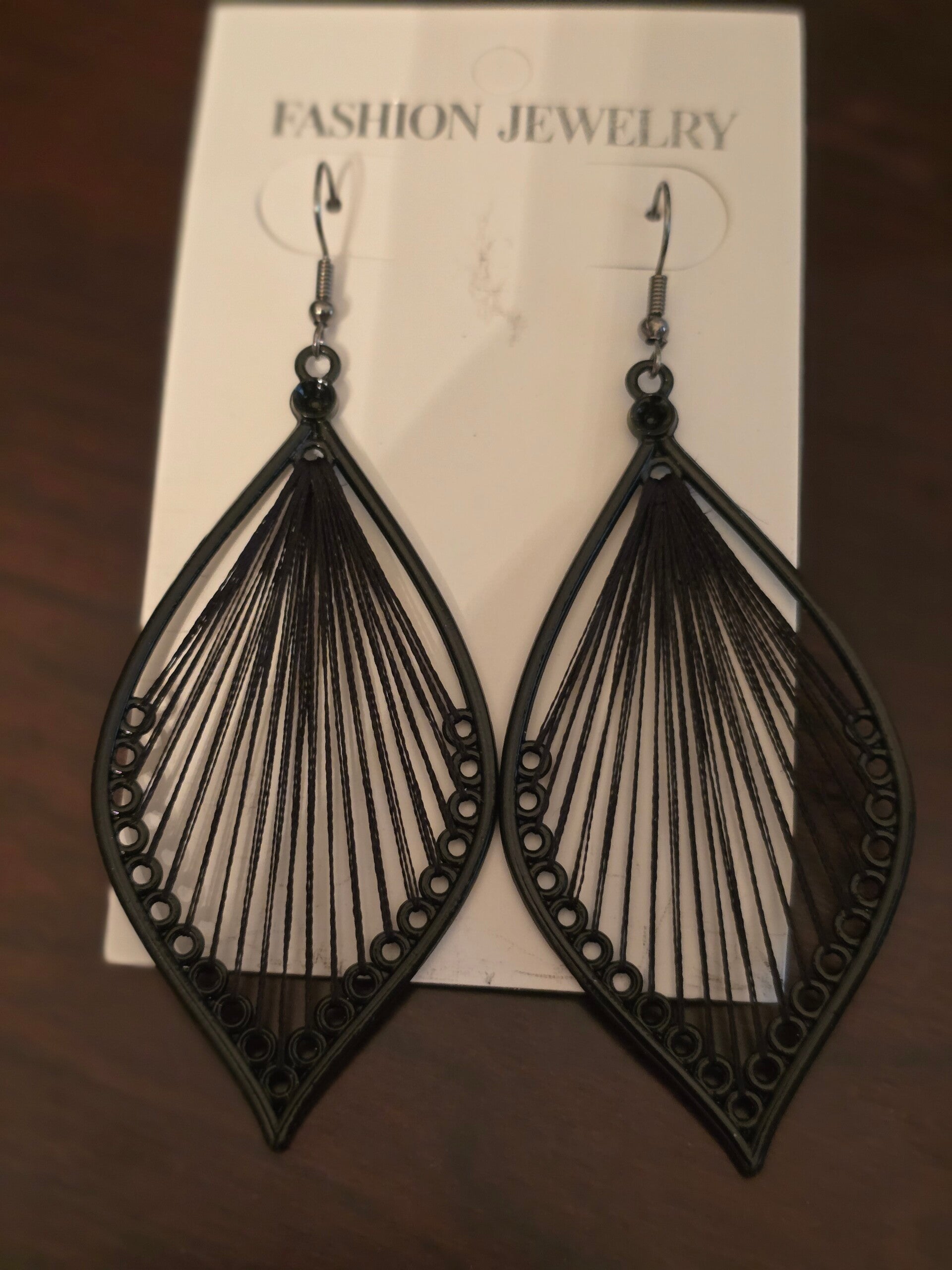 Black drop Earrings
