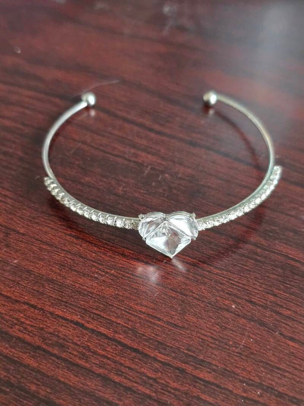 Cz heart cuff bracelet