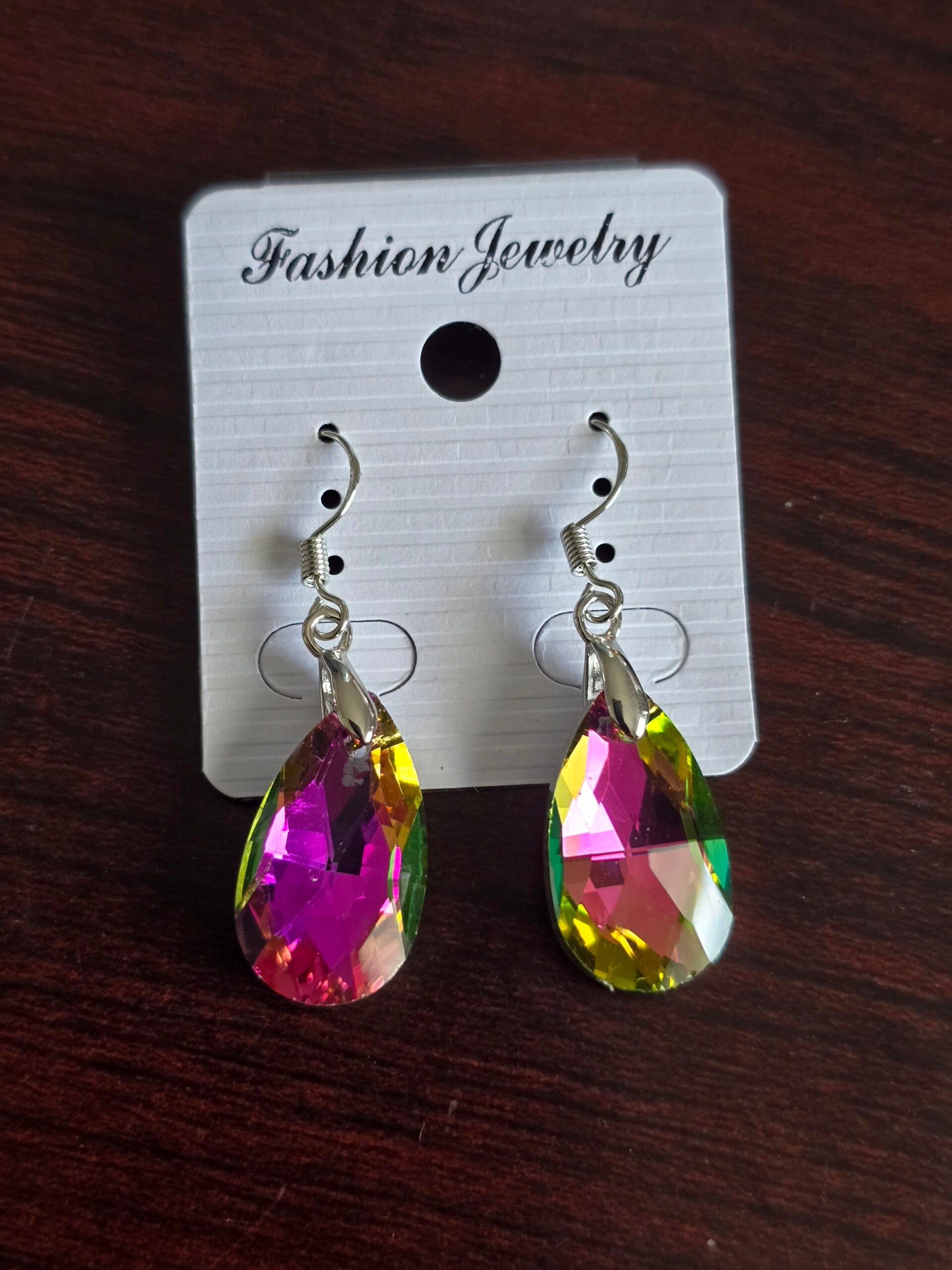 Oil spill drop earrings