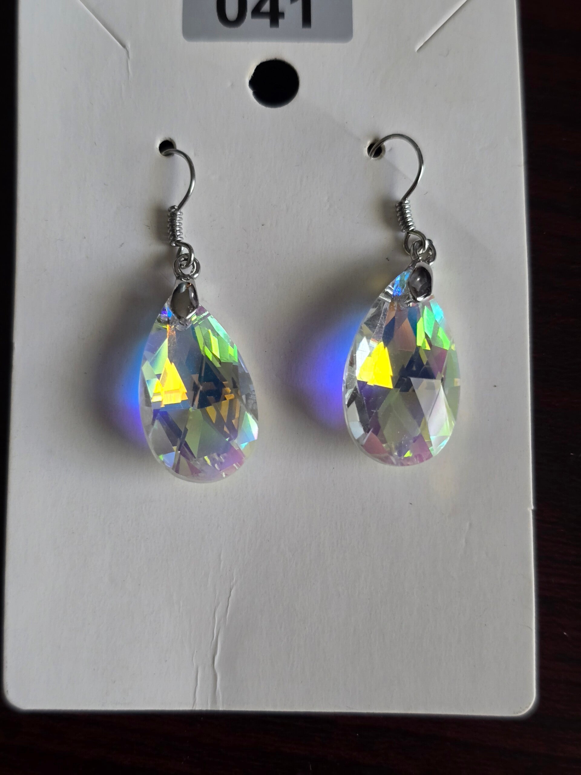 Iridescent teardrop earrings