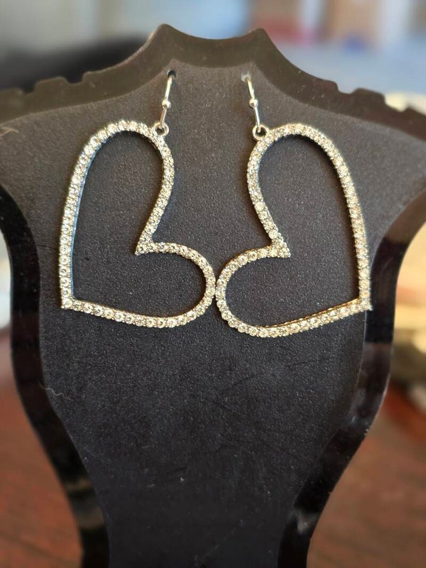 Cz heart earrings