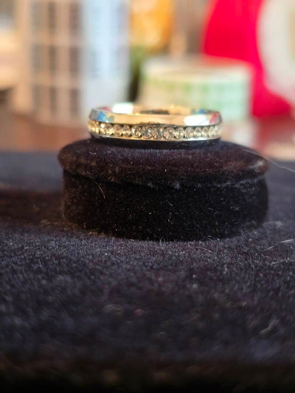 Size 13 Single row cz diamond stainless Steel bands