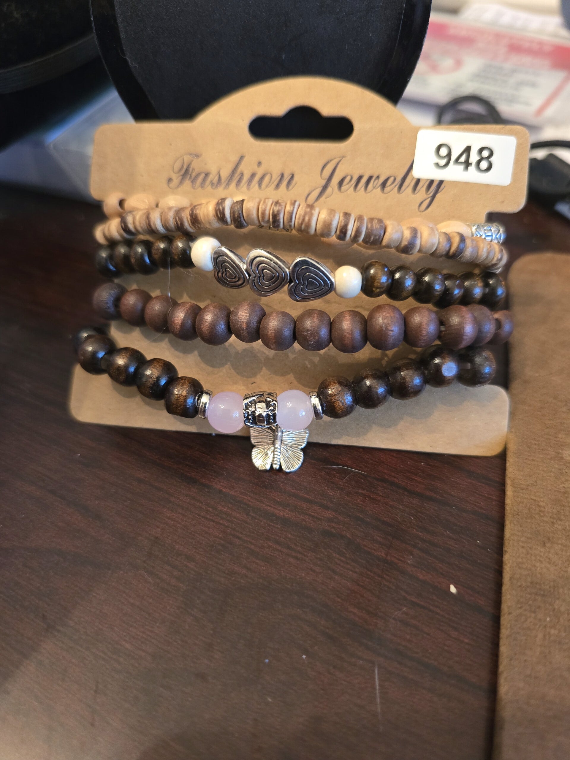 5 piece boho bracelets with charms