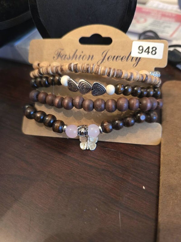 5 piece boho bracelets with charms