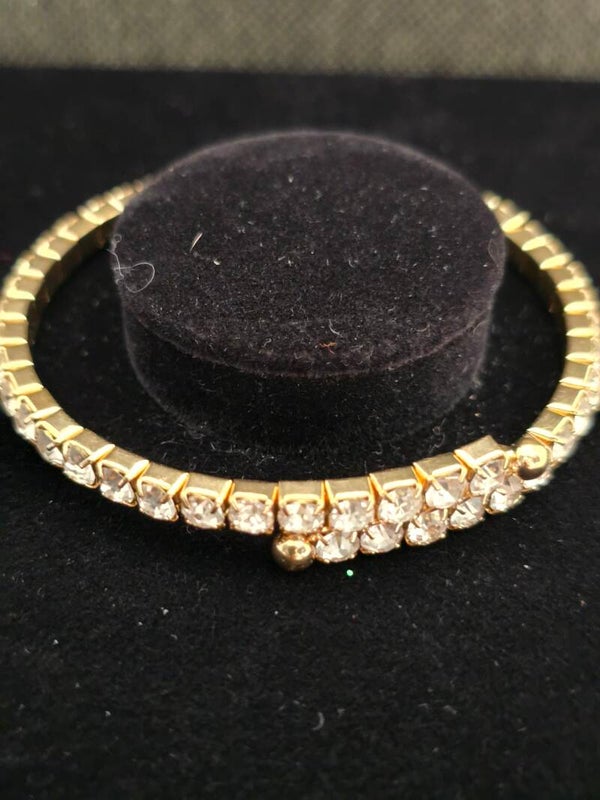Gold cz diamond coil