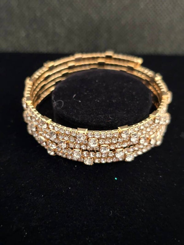 GOLD CZ Diamond coil bracelet