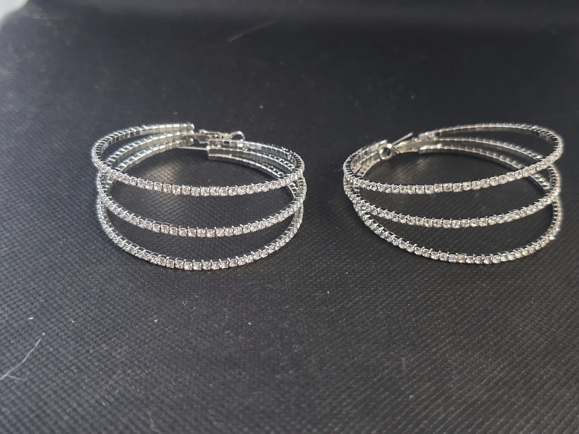 3 layer cz diamond earrings