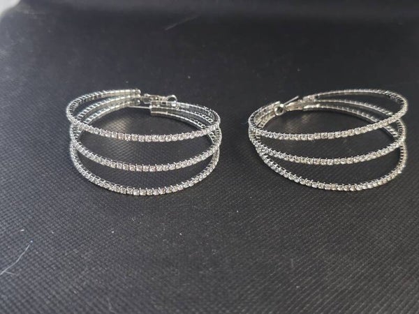 3 layer cz diamond earrings