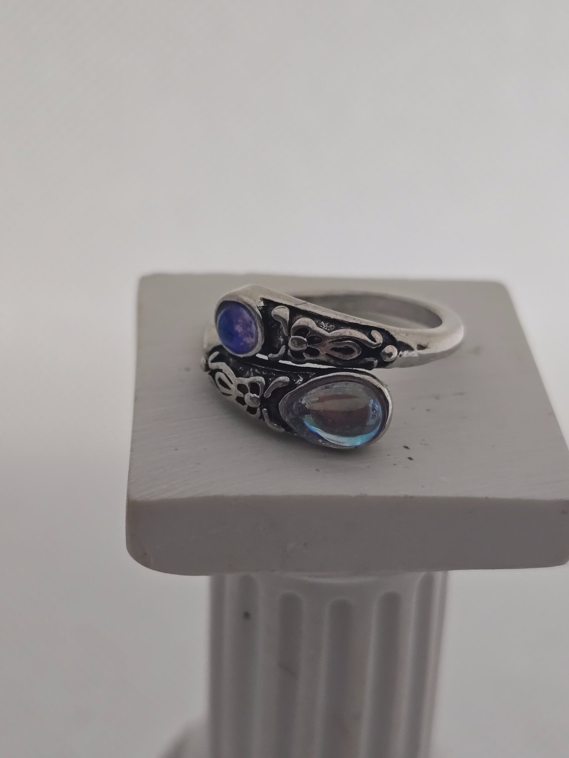 Mystical Blue & Iridescent Wrap Ring.