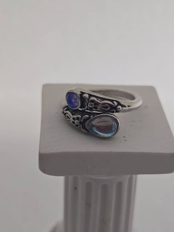 Mystical Blue & Iridescent Wrap Ring.
