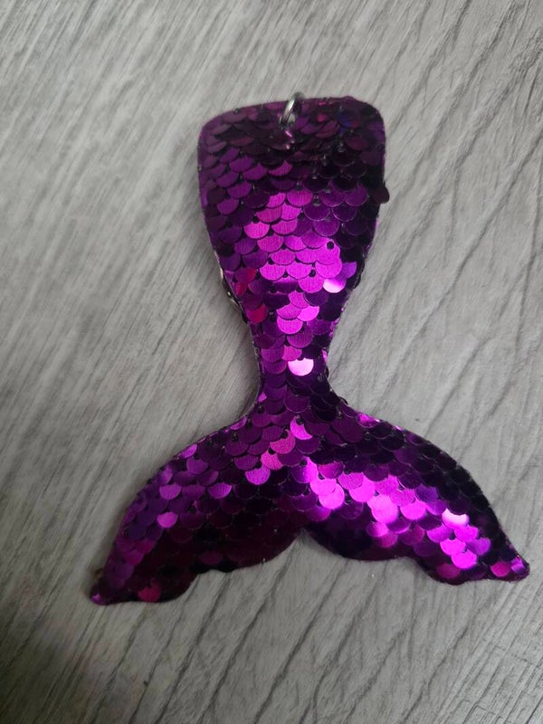 ​🧜‍♀️ Sparkly Purple Sequin Mermaid Tail Keychain / Bag Charm 🧜‍♀️
