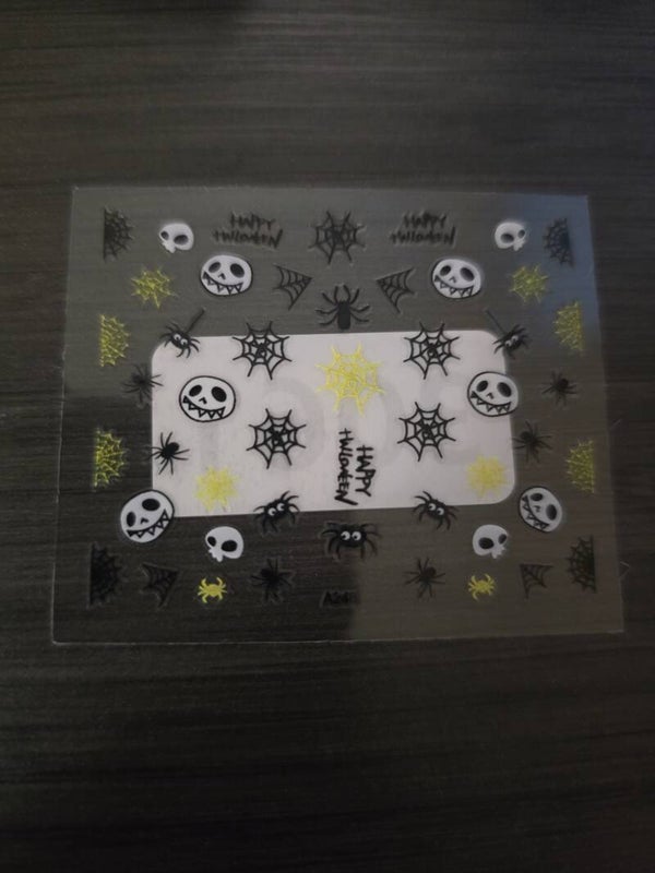 5-Sheet Halloween Nail Art Decal Set - Spooky Skulls, Pumpkins, Cute Ghosts, Bats & Pink Halloween Accents (A-Series)