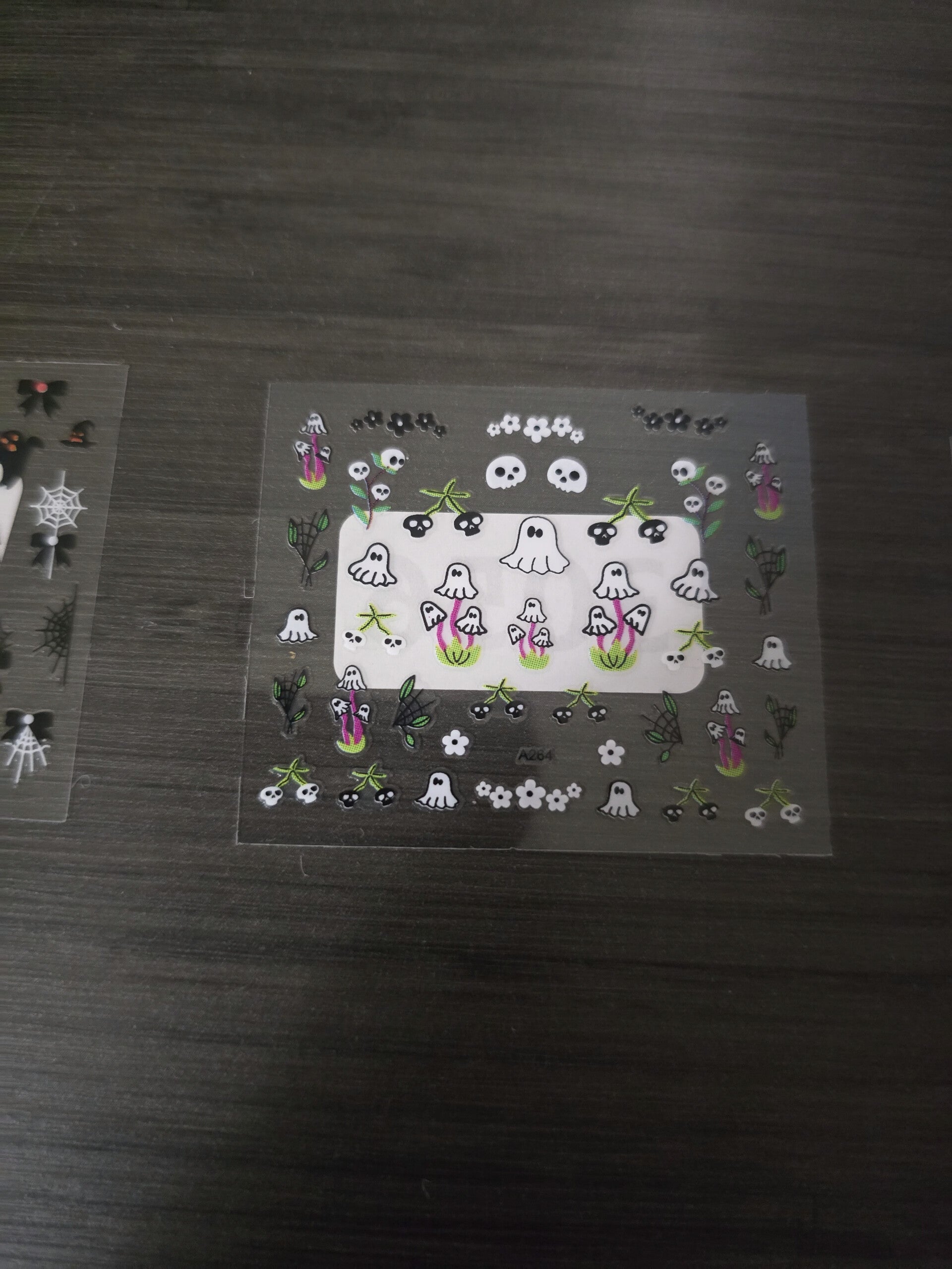 5-Sheet Halloween Nail Art Decal Set - Spooky Ghosts, Gothic Webs, Zombies & Sugar Skulls (A-Series)