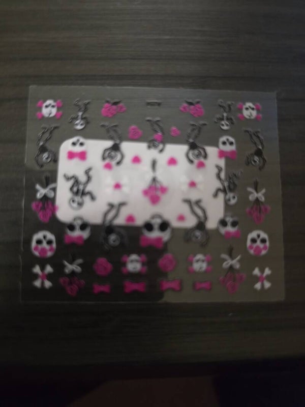 5-Sheet Halloween Nail Art Decal Set - Pink & Purple Goth, Spiders, Jack Skellington & Cute Pumpkins