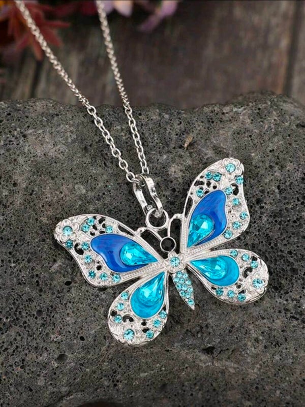 Beautiful blue butterfly earrings