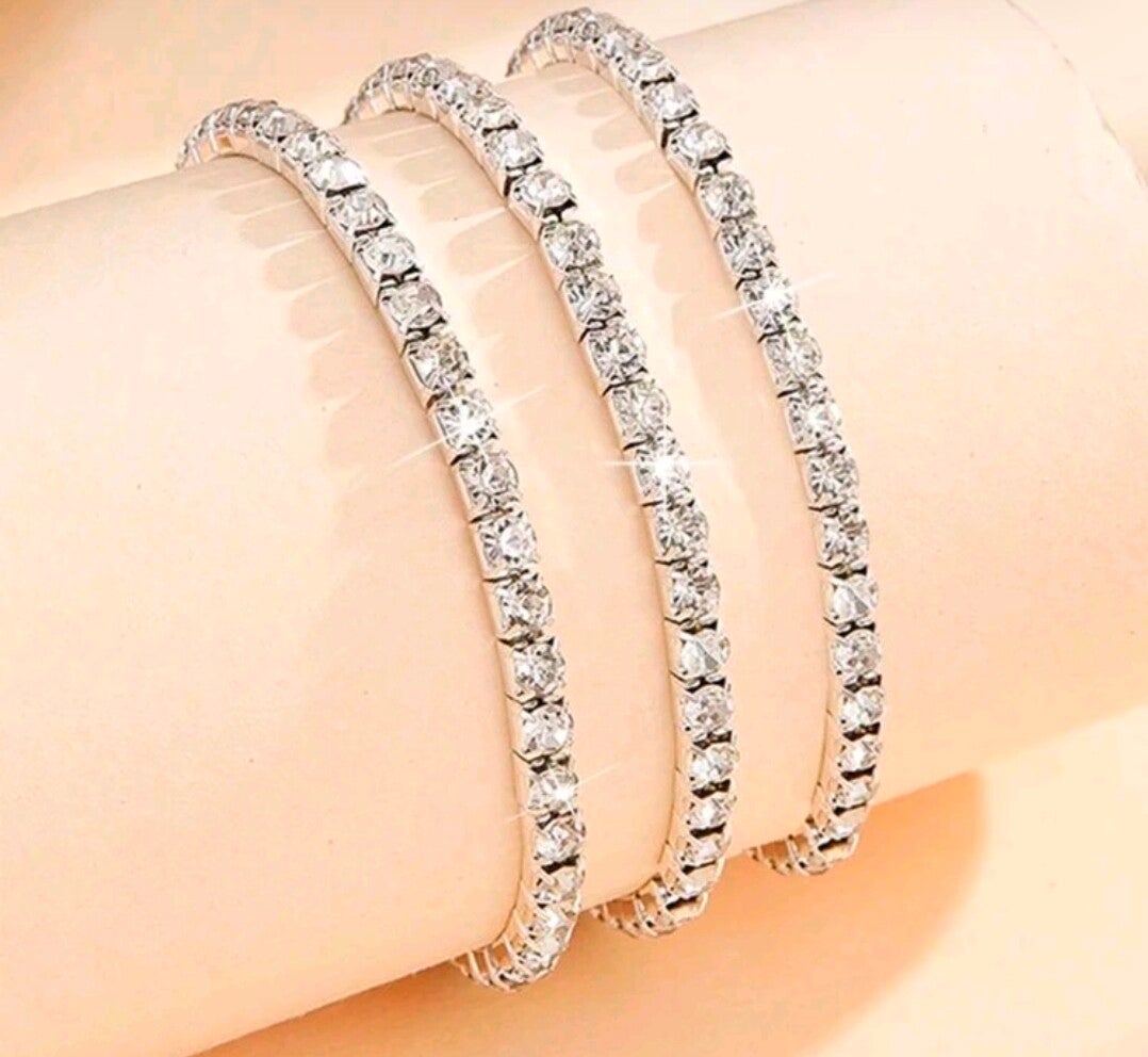 3 layer cz diamond bracelet