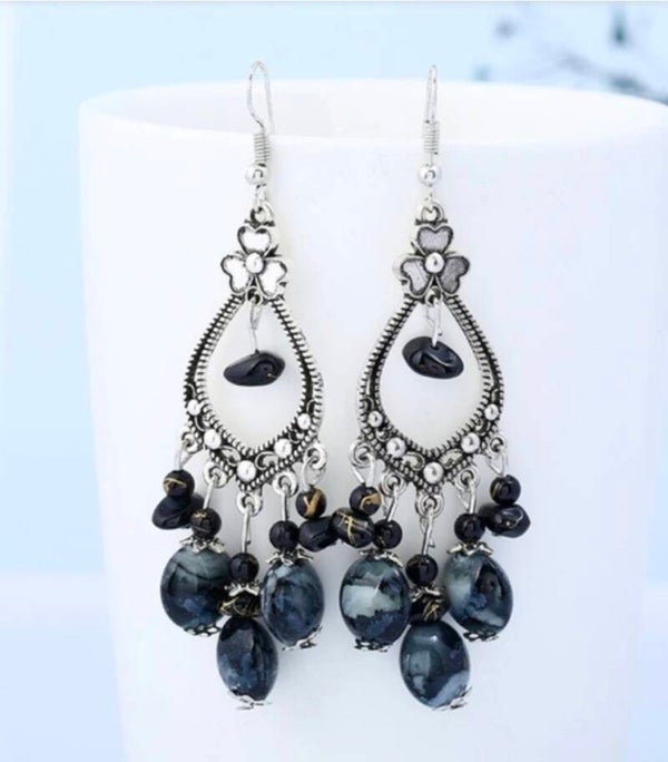 Bohemian Rhapsody Antique Silver Chandelier Earrings