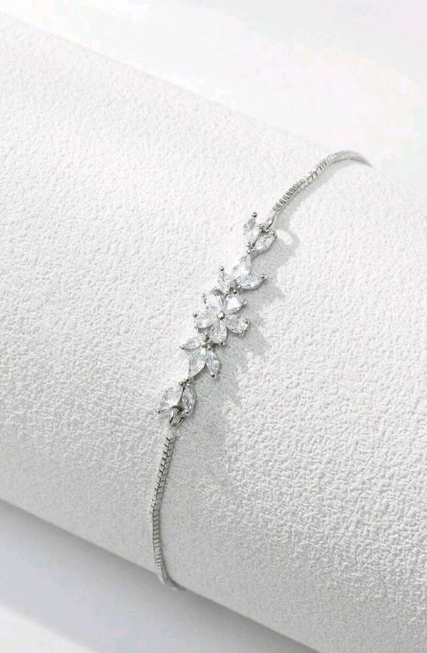 ​Crystal Floral Vine Adjustable Bolo Bracelet