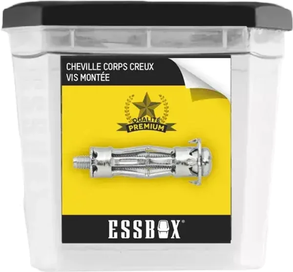 Cheville ESSBOX SCELL-IT corps creux - Spyder plus - Ø5 mm x 37 mm - Boite de 100 - EX-91108105037