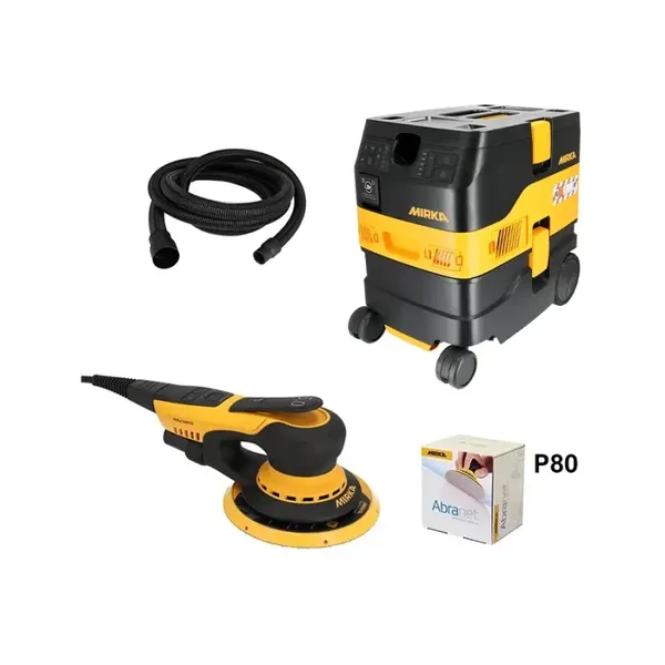 PACK PONCEUSE EXCENTRIQUE DEROS II 5650CA ASPIRATEUR DEXOS 1217 M AFC + TUYAU 4M + ABRANET MIRKA