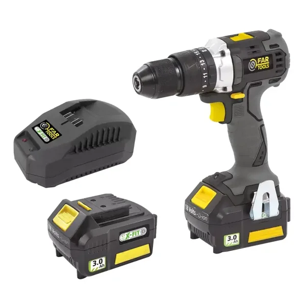 Perceuse visseuse à percussion sans fil XFC-IMPACT2 - Brushless - 18 V - 2 Batteries 3.0 Ah - FAR TOOLS - 216010