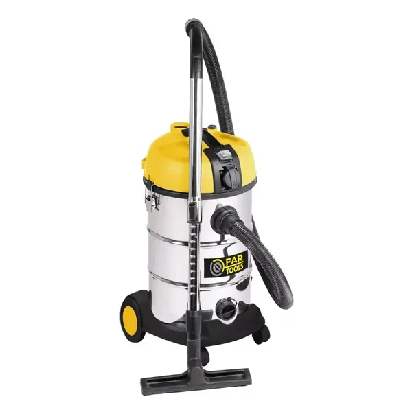 Aspirateur à décolmatage manuel eau, poussière et plâtre - 1200 W - Cuve en inox 30 L - FAR TOOLS - 101211