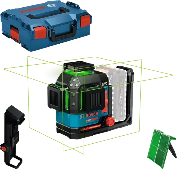 Laser lignes EXPERT EXLL18V-120-33CG - BOSCH - avec 1 batterie 4Ah - chargeur - L-Boxx - 0601065B00