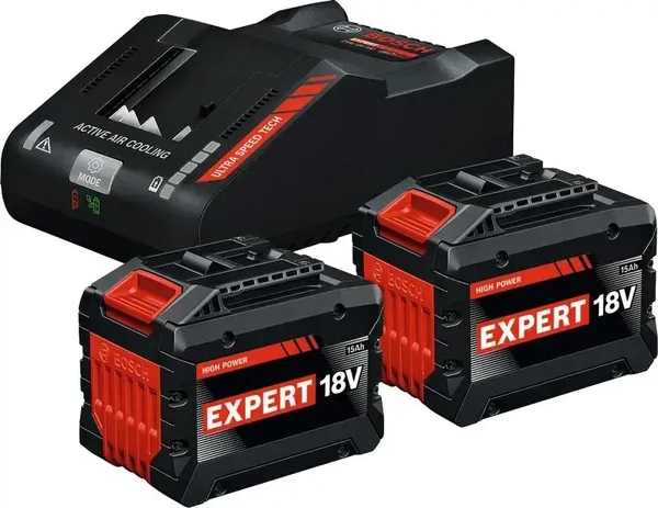 Starter Set Expert de 2 batteries 18V 15Ah EXBA 18V-150 + 1 chargeur rapide EXAL 18V-160 - BOSCH - 1600A0373Z