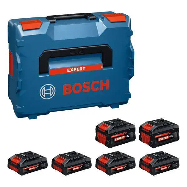 KIT Expert 18V de 4 batteries 4,0Ah EXBA 18V-40 + 2 batteries 8,0Ah EXBA 18V-80 - BOSCH - en L-BOXX - 1600A0373G