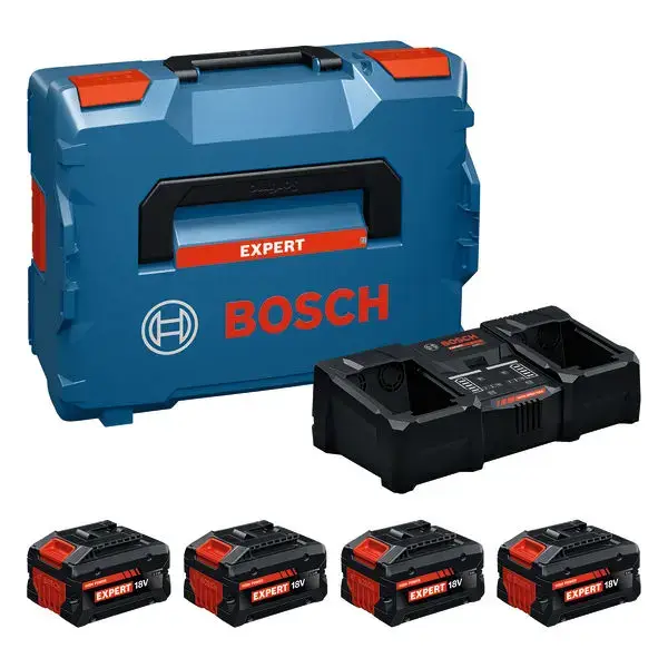 Starter Set 2 batterie 18V 8,0Ah EXBA 18V-80 + 2 batteries 18 5,5 Ah EXBA 18V-55 + 1 chargeur EXAL 18V2-320 - BOSCH - en L-BOXX - 1600A0373Y
