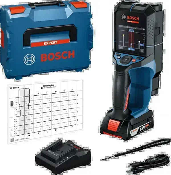Scanner mural Expert 18V D-Tect 18V-200-17 C - BOSCH - avec 1 batterie 2Ah - chargeur - L-Boxx - 0601081605
