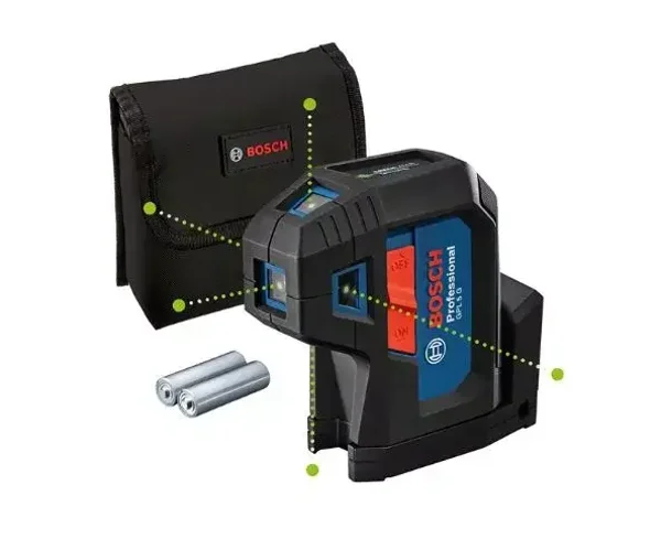 Le laser 5 points robuste et compact avec points laser verts très bien visibles.