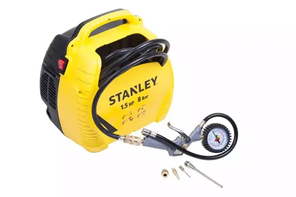 Compresseur sans cuve 1,5 HP coaxial non lubrifié + Tuyau + Soufflette - STANLEY - AIR KIT