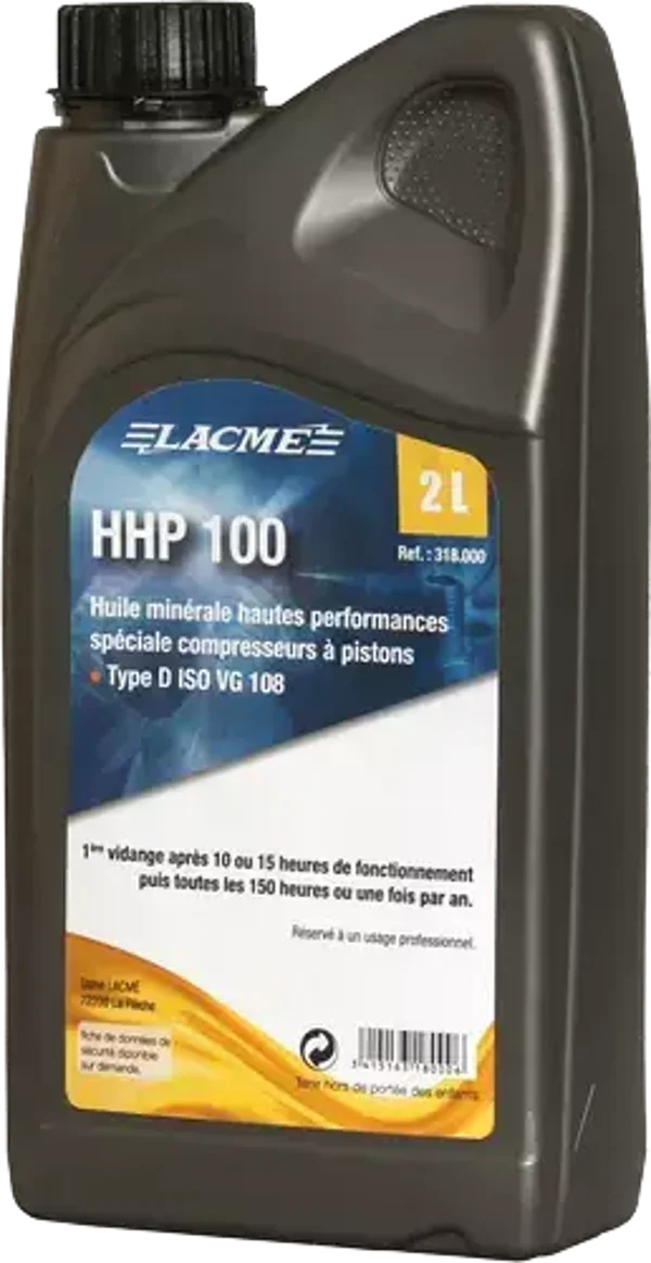 Huile compresseur HHP 100 LACME Bidon 2 L - 318000
