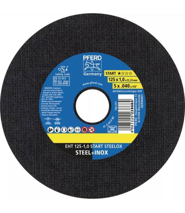 disque start  pferd 125x1.0. Boite de 25pcs