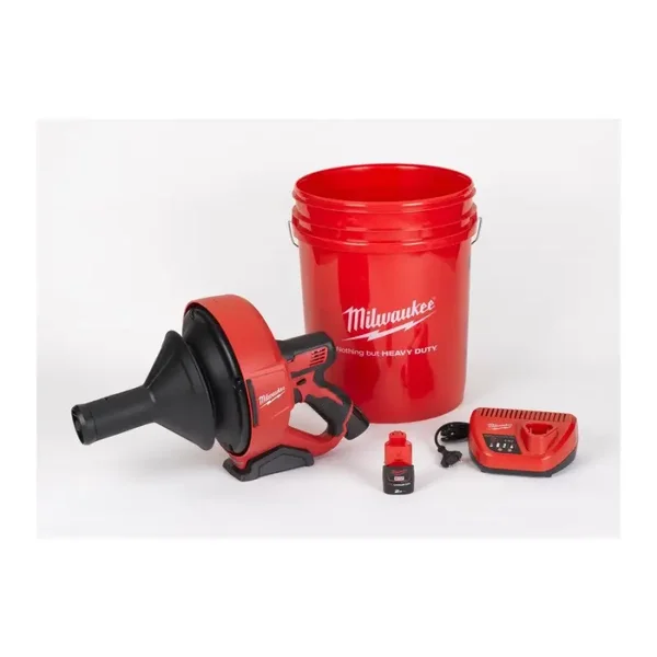 Nettoyeur déboucheur à spirale Ø8mm - M12BDC8-202C - MILWAUKEE - avec 2 batteries 12V 2.0Ah - chargeur - sceau - 4933451633