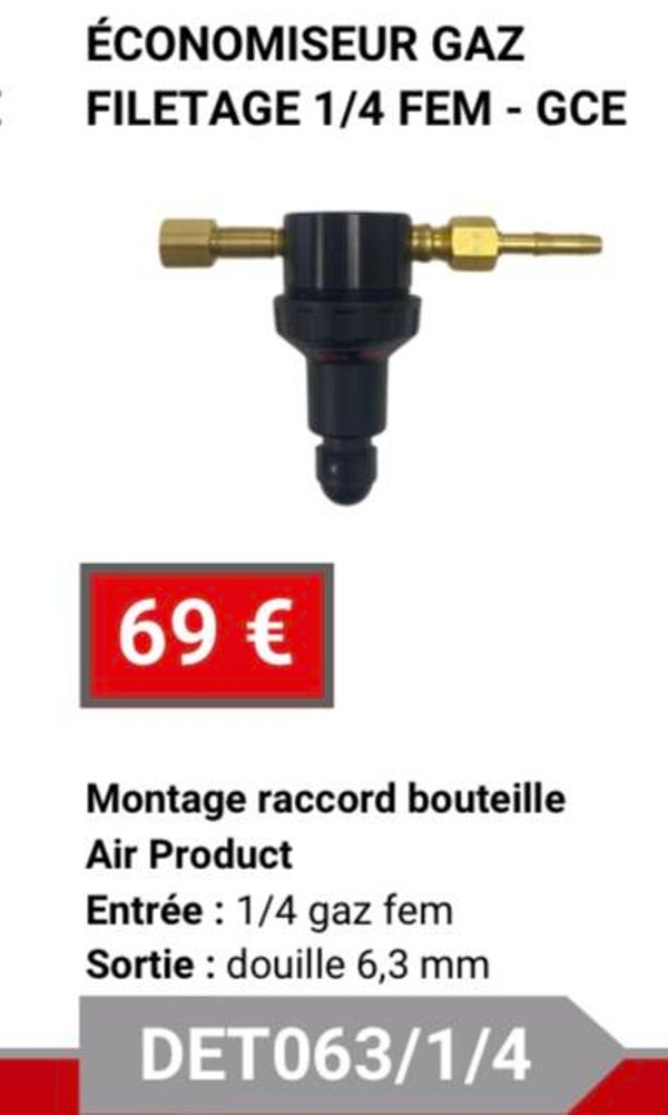 ÉCONOMISEUR GAZ FILETAGE 1/4 FEM - GCE