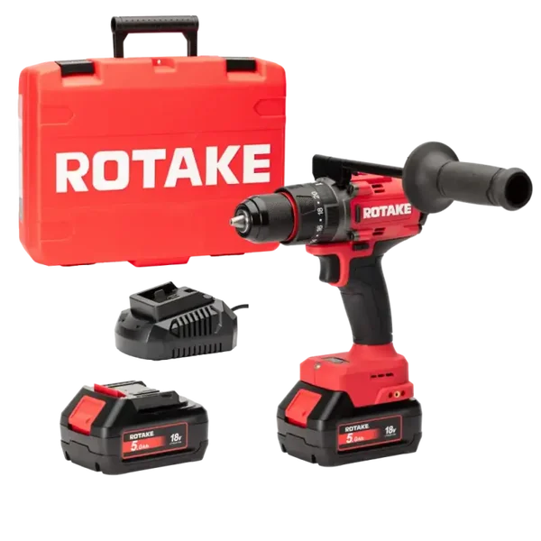 Perceuse visseuse à percussion 18V 120Nm avec 2 Batteries 18V 5Ah, Chargeur, Coffret - ROTAKE - D2H-50D