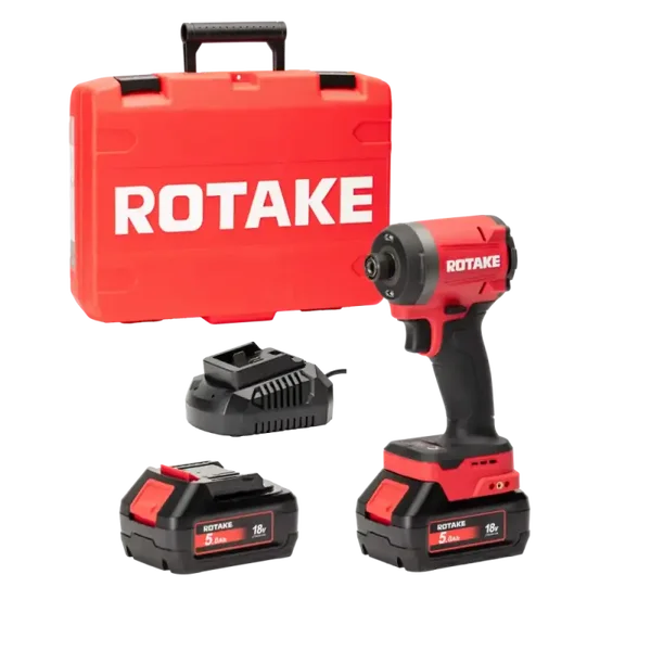 Visseuse à chocs 18V 1/4" HEX 260 Nm avec 2 Batteries 18V 5Ah, Chargeur, Coffret - ROTAKE - S1-50D